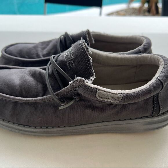 Hey Dude Gray Loafers Slip-Ons Casual Wally Washed - Picture 7 of 8